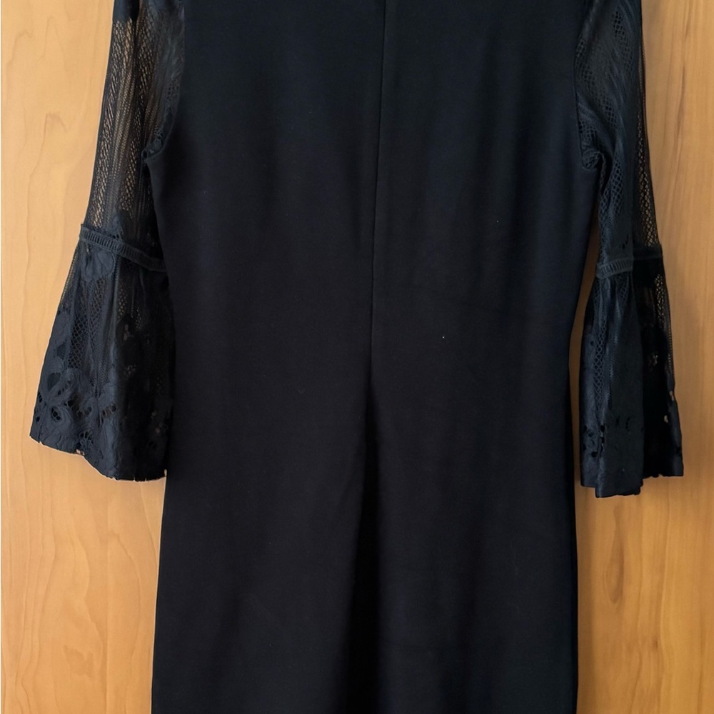 Black Sheath Dress with 3/4 Bell Sleeves for Cocktail Night Out